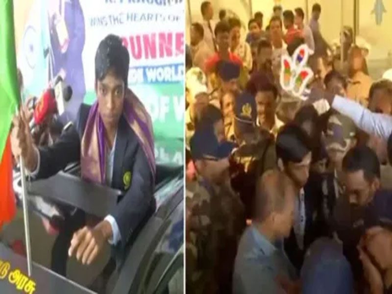 प्रज्ञानानंदा का घर पहुंचने पर हुआ भव्य स्वागत, तस्वीरें वायरल