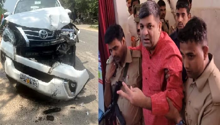 कैबिनेट मंत्री Ashish Patel का वाहन दुर्घटनाग्रस्त, बाल बाल बचे मंत्री