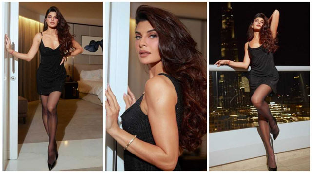 Actress Jacqueline Fernandez looked super hot in short black dress, pictures created a stir on the internet
