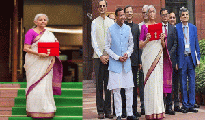 वित्त मंत्री Nirmala Sitharaman ने आम बजट पेश करने के लिए पहनी खास कलर की साड़ी
