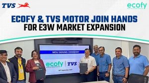 इलेक्ट्रिक तिपहिया वाहन के लिए कर्ज उपलब्ध कराने को Ecofy, TVS Motor Company में समझौता