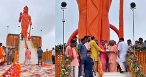 वाराणसी : CM योगी ने 51 फीट ऊंची हनुमान प्रतिमा का किया अनावरण