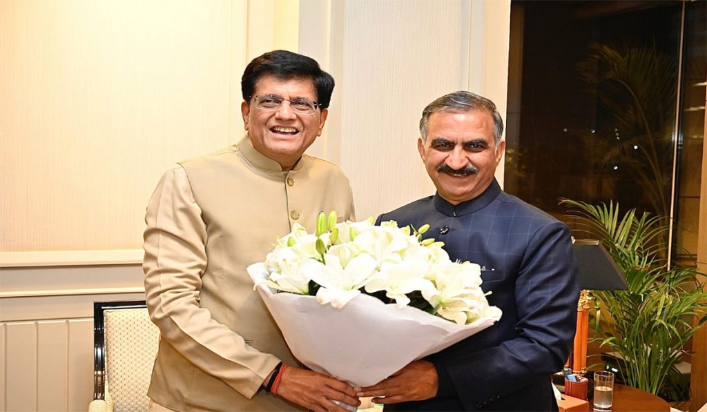 CM Sukhu Met Piyush Goyal