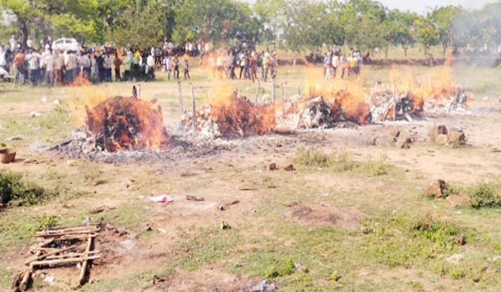 Noida Five Pyres Lit Together