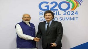 मोदी ने अर्जेंटीना के राष्ट्रपति जे.एम.इलेई से की मुलाकात