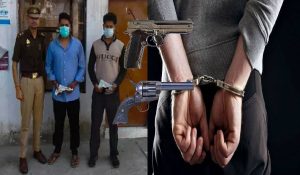 2 वांछित अभियुक्त गिरफ्तार, तमंचा और पिस्टल बरामद