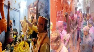 संभल के कार्तिकेय महादेव मंदिर में 46 साल बाद कड़ी सुरक्षा के बीच होली मनाई गई