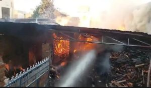 सोनीपत में शॉर्ट सर्किट के लकड़ी के आरे में लगी भीषण आग, मालिक को हुआ लाखों का नुकसान