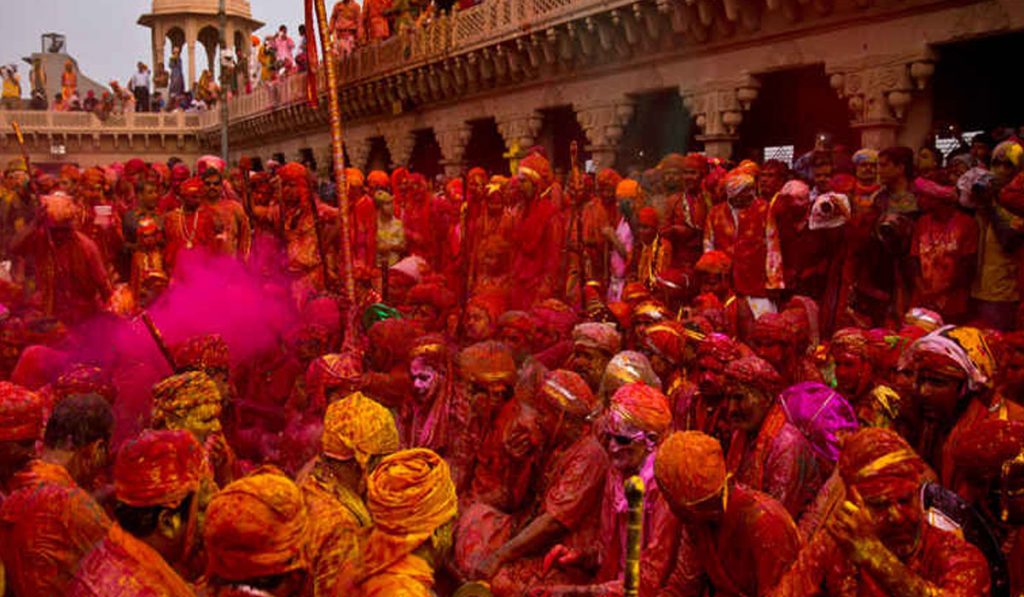 Holi celebration in Nandgaon