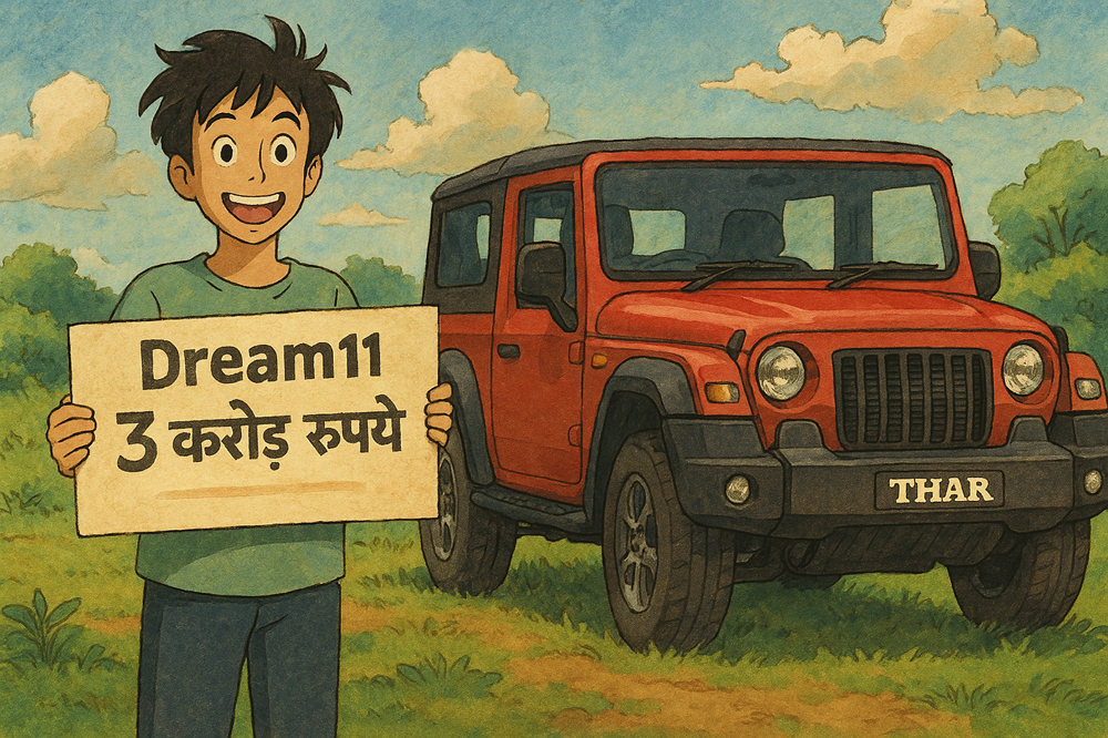 UP के लड़के की किस्मत ने पलटी बाज़ी, Dream 11 से जीते 3 करोड़ रुपये और Thar गाड़ी