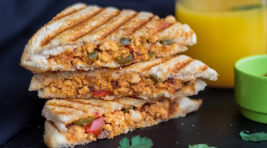 Recipe Paneer Bhurji Sandwich