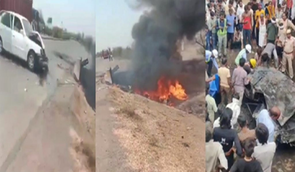 driver burnt alive in the accident