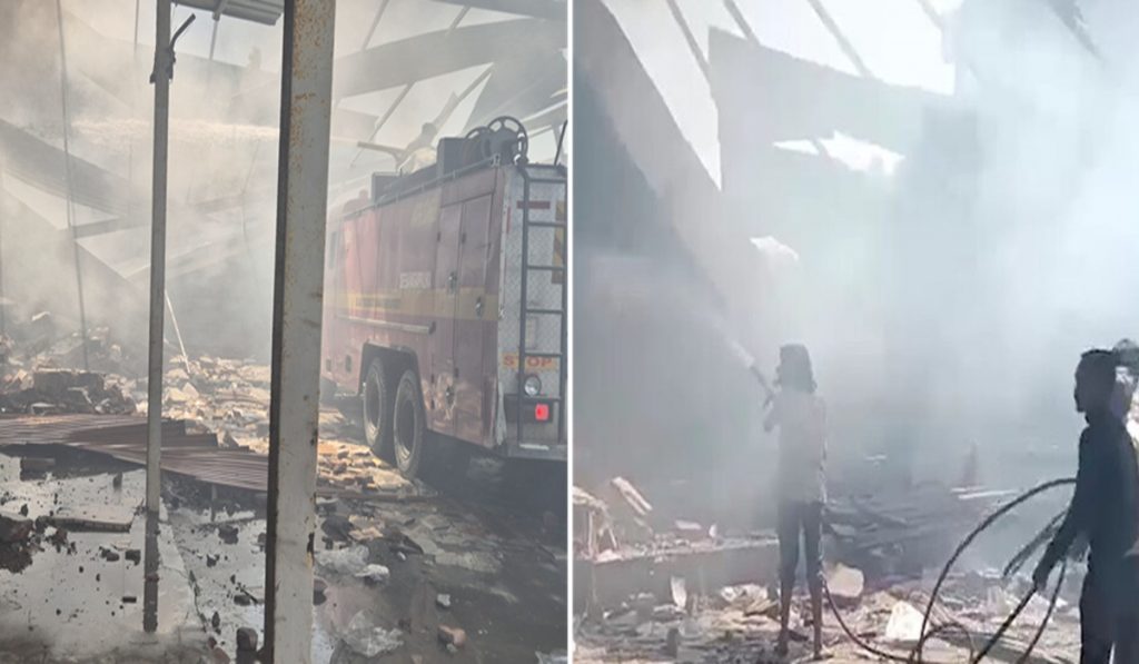 Huge fire firecracker factory Banaskantha Gujarat