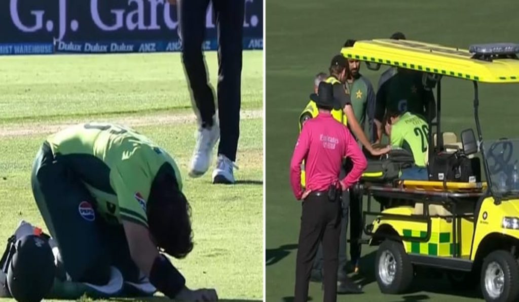 Imam ul Haq got injured throw hit him straight jaw