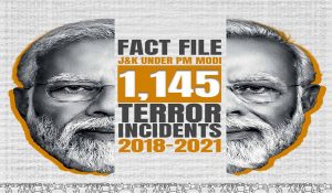 2018-2021 के दौरान जम्मू-कश्मीर में हुई 1,145 आतंकवादी घटनाएं : कांग्रेस