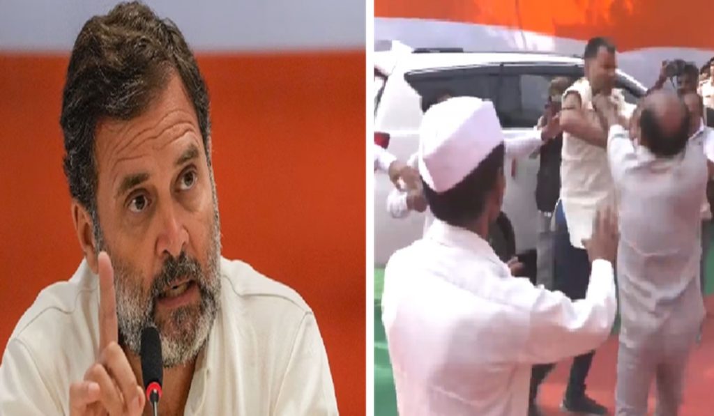 Congress workers create ruckus presence Rahul Gandhi