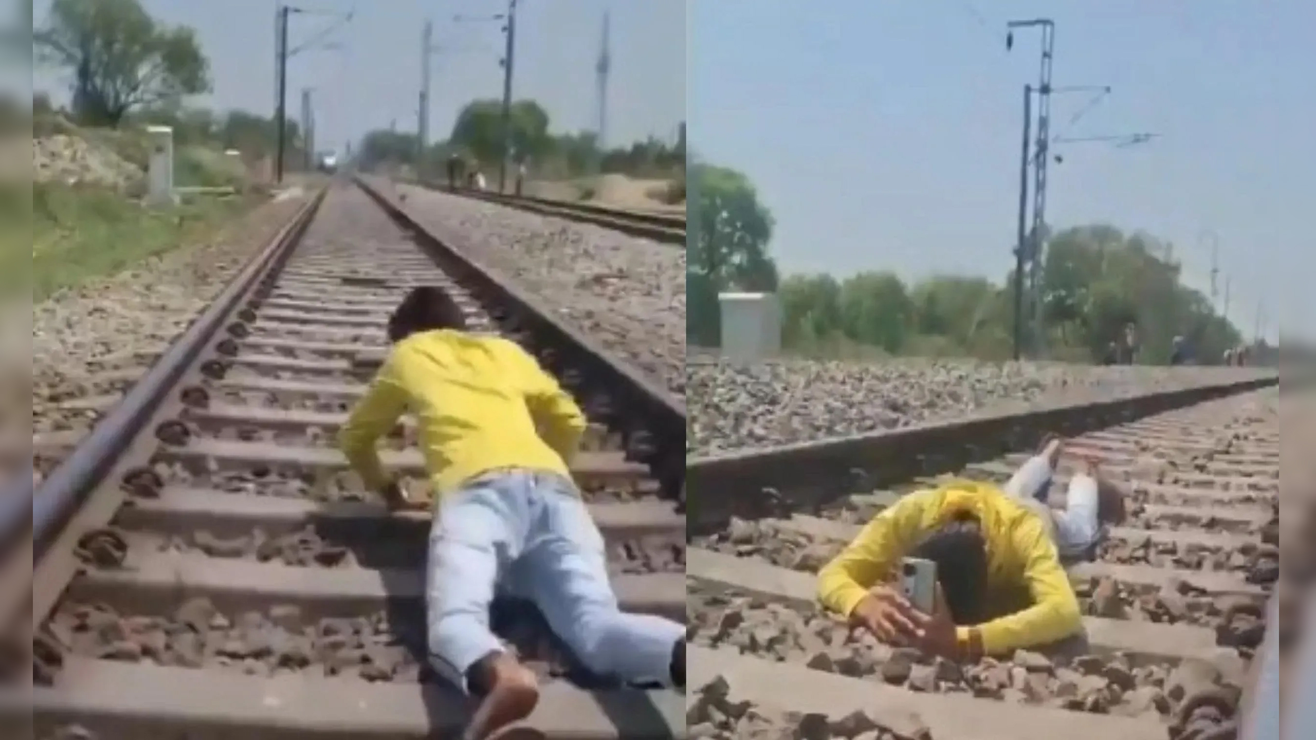 पटरी पर लेटकर अपने ऊपर से गुजरती ट्रेन का वीडियो अपलोड करने वाला व्यक्ति गिरफ्तार 