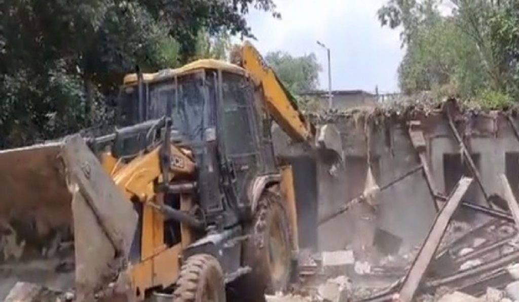Bulldozer action on illegal plotting