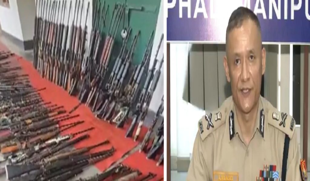security forces Manipur 328 weapons recovered 5 militants arrested