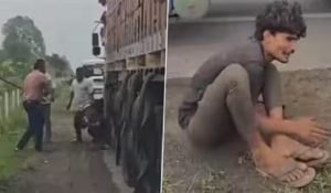 बाल पकड़े; ट्रक ड्राइवर को डंडे से मार-मारकर ढहाया जुल्म, RTO की दरिंदगी का वीडियो वायरल