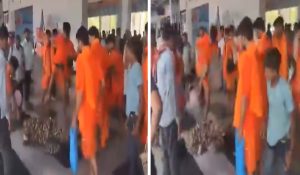 कांवड़ियों ने CRPF जवान को बेरहमी से पीटा, कोई भी मदद के लिए आगे नहीं आया (VIDEO)