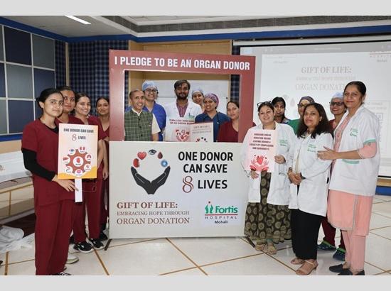 फोर्टिस मोहाली ने मनाया अंगदान दिवस; 50 से अधिक कर्मचारियों ने लिया जीवनदान देने का संकल्प