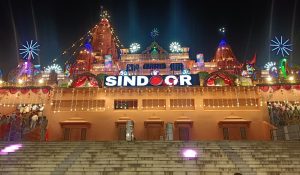कृष्ण जन्माष्टमी पर “ऑपरेशन सिंदूर” की थीम पर तैयार किया गया मथुरा मंदिर