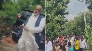 Bihar के मंत्री श्रवण कुमार पर ग्रामीणों ने लाठी-डंडों से बोला हमला, दौड़कर भागते हुए बचाई जान, देखें वीडियो