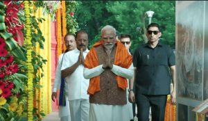 नवरात्रों के पहले दिन PM मोदी ने त्रिपुर सुंदरी मंदिर परिसर में नयी सुविधाओं का किया उद्घाटन