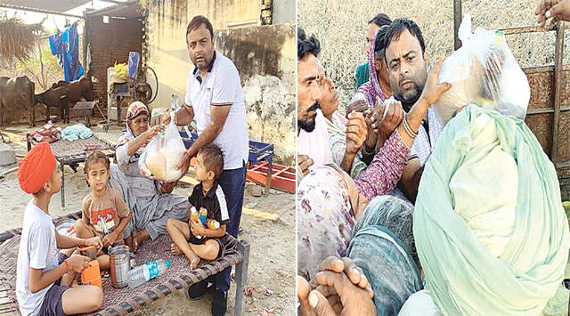 सुल्तानपुर लोधी क्षेत्र के बाढ़ पीड़ितों में दैनिक सवेरा वैल्फेयर फाऊंडेशन की टीम ने बांटी राशन सामग्री