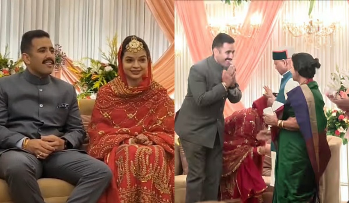 विक्रमादित्य सिंह और अमरीन कौर की रिसेप्शन पार्टी में पहुंचे हिमाचल के राज्यपाल, नई नवेली दुल्हन ने पैर छूकर लिया आशीर्वाद