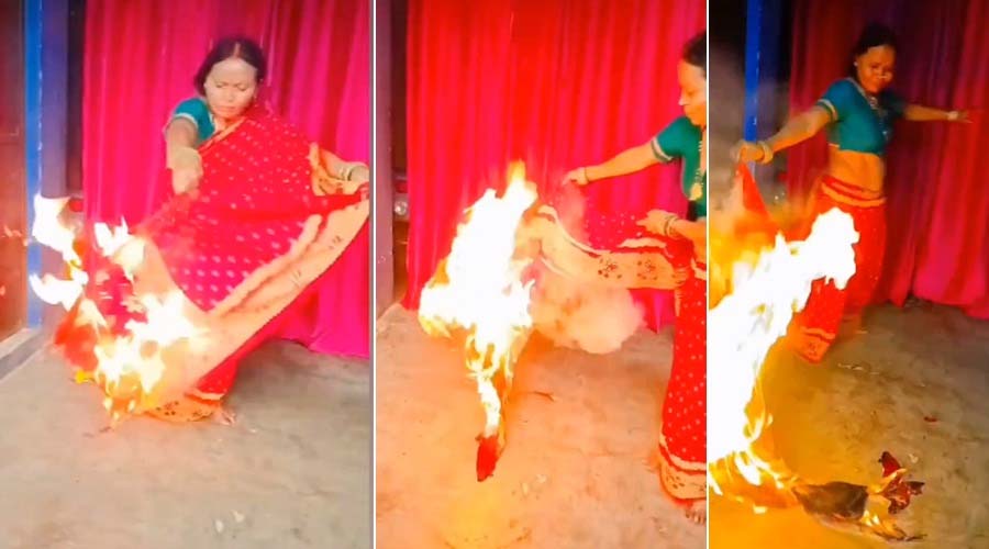 वायरल होने के लिए महिला ने साड़ी में लगाई आग, रील बनाते-बनाते जान पर बन आई बात, देखें पूरा मामला