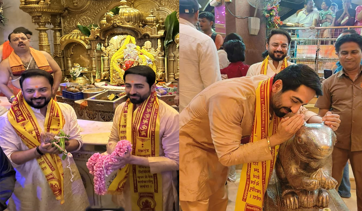 सुपरहिट ओपनिंग के बाद सिद्धिविनायक पहुंचे आयुष्मान खुराना, लिया बप्पा का आशीर्वाद