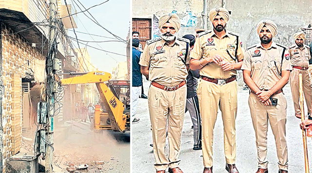 लुधियाना के गोबिंद नगर में नशा तस्कर भाई-बहन के घर पर चला पीला पंजा