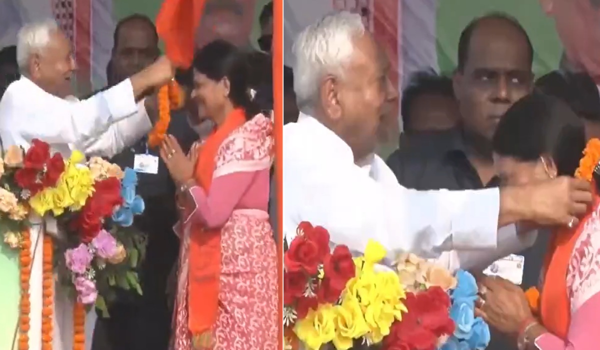 ‘ई गजब आदमी है भाई…’, CM नीतीश ने BJP उम्मीदवार को पहनाई माला; रोके जाने पर भड़के