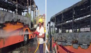 Rajasthan: जैसलमेर में चलती बस में लगी भयानक आग, 10-12 लोगों के मारे जाने की आशंका