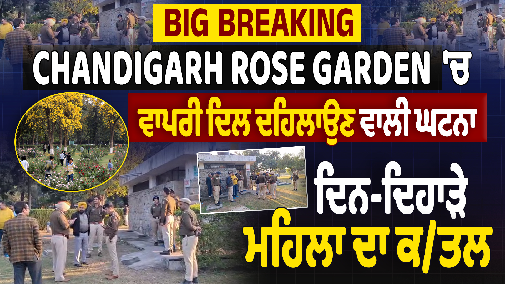 चंडीगढ़ रोज़ गार्डन में दिनदहाड़े महिला की हत्या