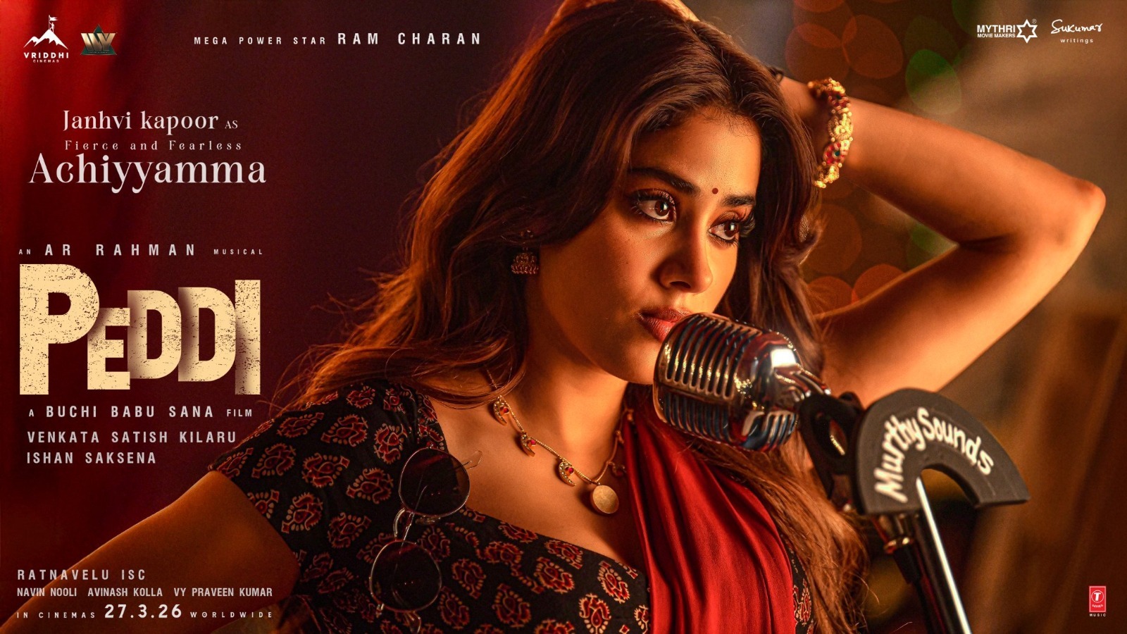 इंतजार हुआ खत्म! ‘पेड्डी’ के मेकर्स ने जान्हवी कपूर का दमदार लुक किया रिलीज़!