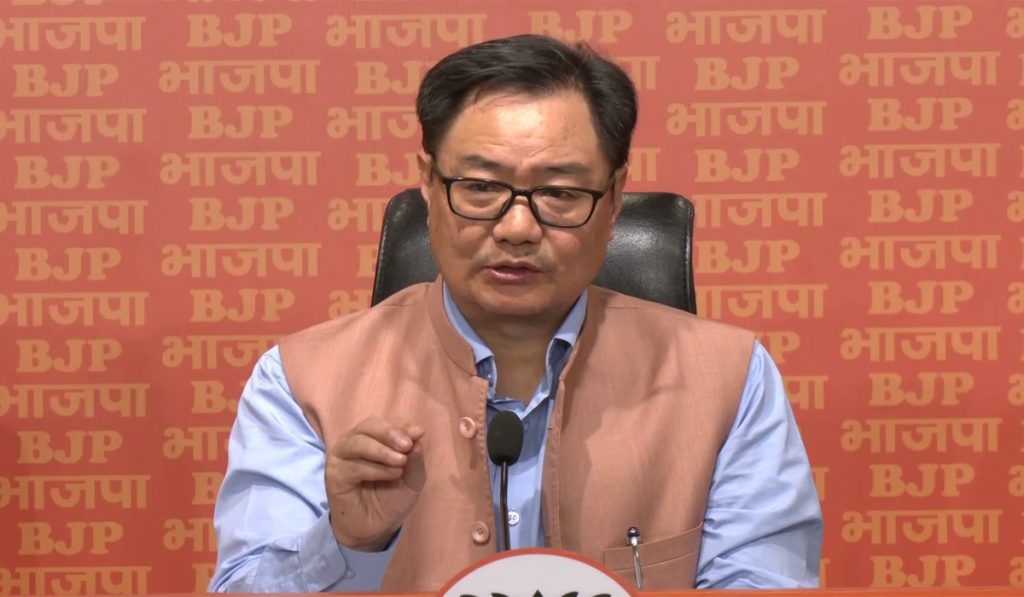 Kiren Rijiju attacks the opposition over the ruckus in Parliament