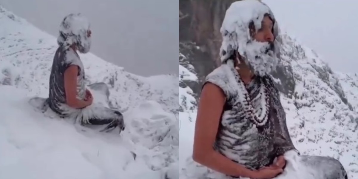 -55 डिग्री में योगी ने किया तप, वीडियो देख उड़े लोगों के होश
