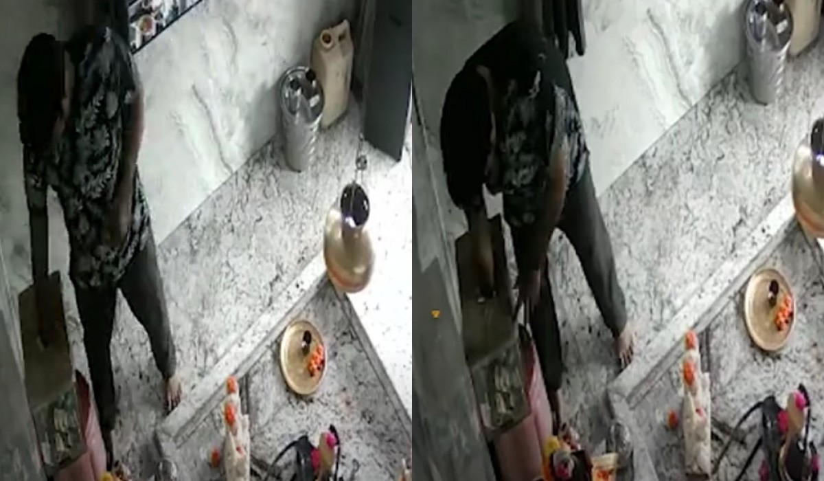 मंदिर में भगवान के दर्शन करने आया शख्स, फिर दानपेटी तोड़ उड़ा ले गया पैसे
