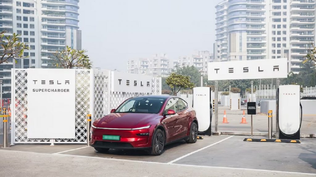 tesla first charging station