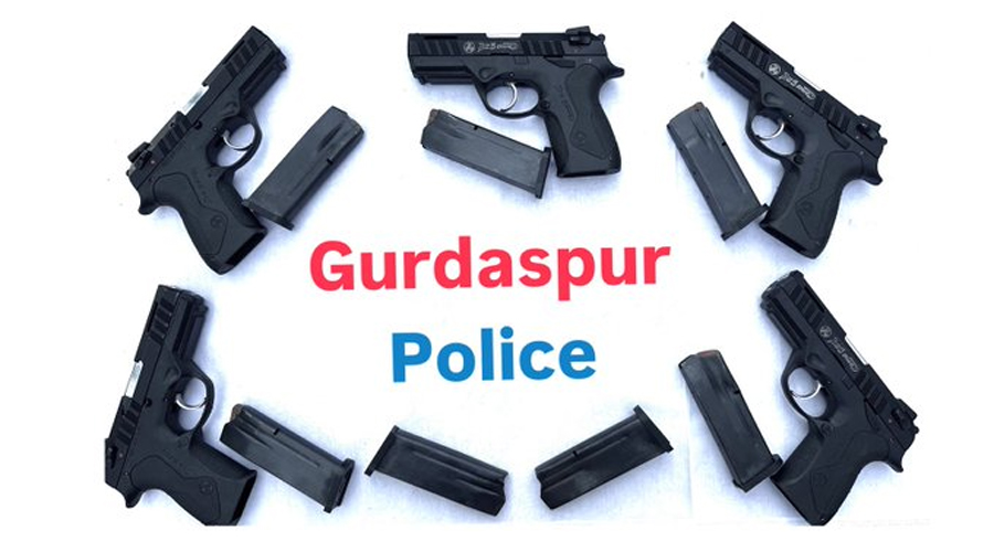गुरदासपुर में सीमा पार हथियार तस्करी मॉड्यूल का पर्दाफाश, 5 पिस्तौल सहित 1 आरोपी गिरफ्तार