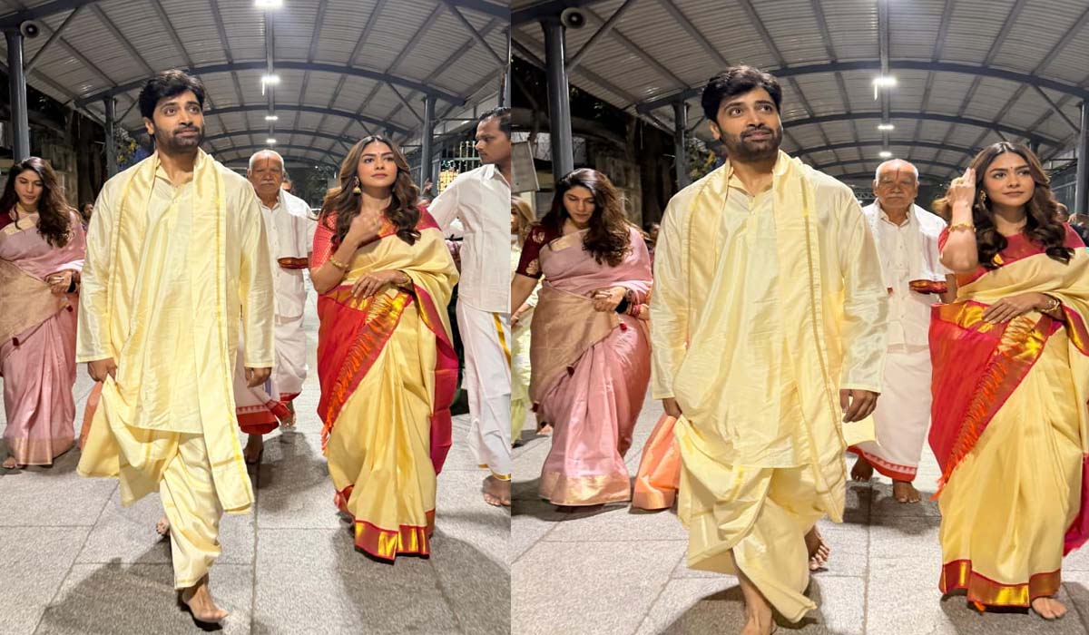 ‘डकैत’ के प्रमोशन से पहले तिरुपति पहुंचे मृणाल ठाकुर और अड़ीवी शेष; देखें Photos