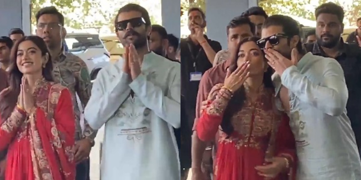 शादी के बाद एयरपोर्ट पर स्पॉट हुए विजय और रश्मिका, रेड कलर के अनारकली सूट में बेहद खूबसूरत दिखी एक्ट्रेस