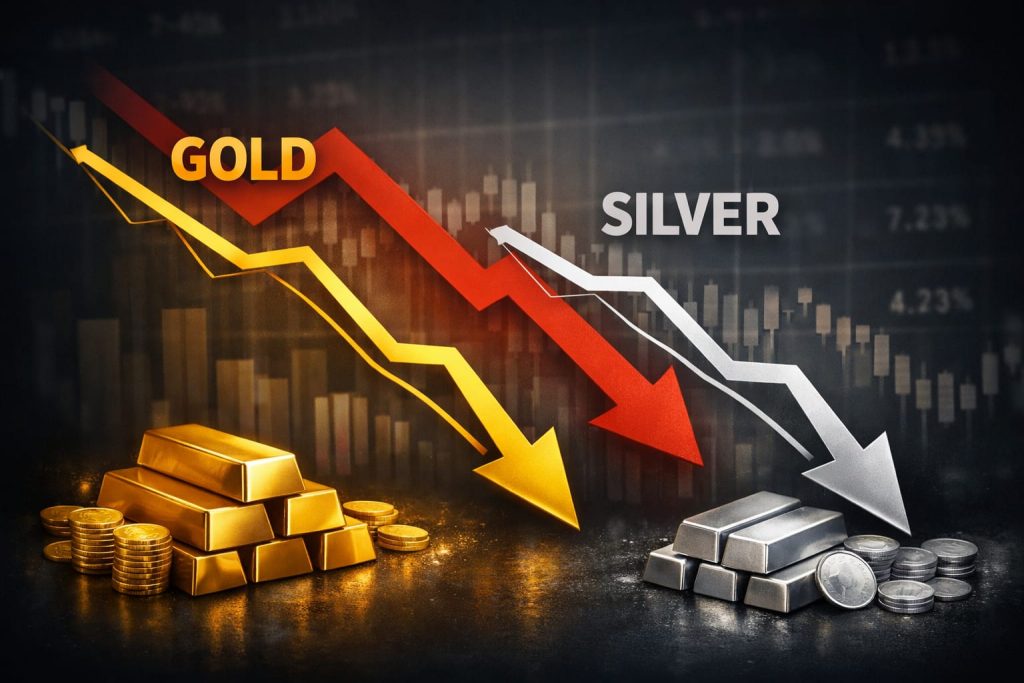 gold silver price fall Fed decision impact silver below 2.45 lakh