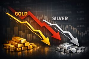 सोने-चांदी में गिरावट, फेड के फैसले का असर; सिल्वर 2.45 लाख से नीचे