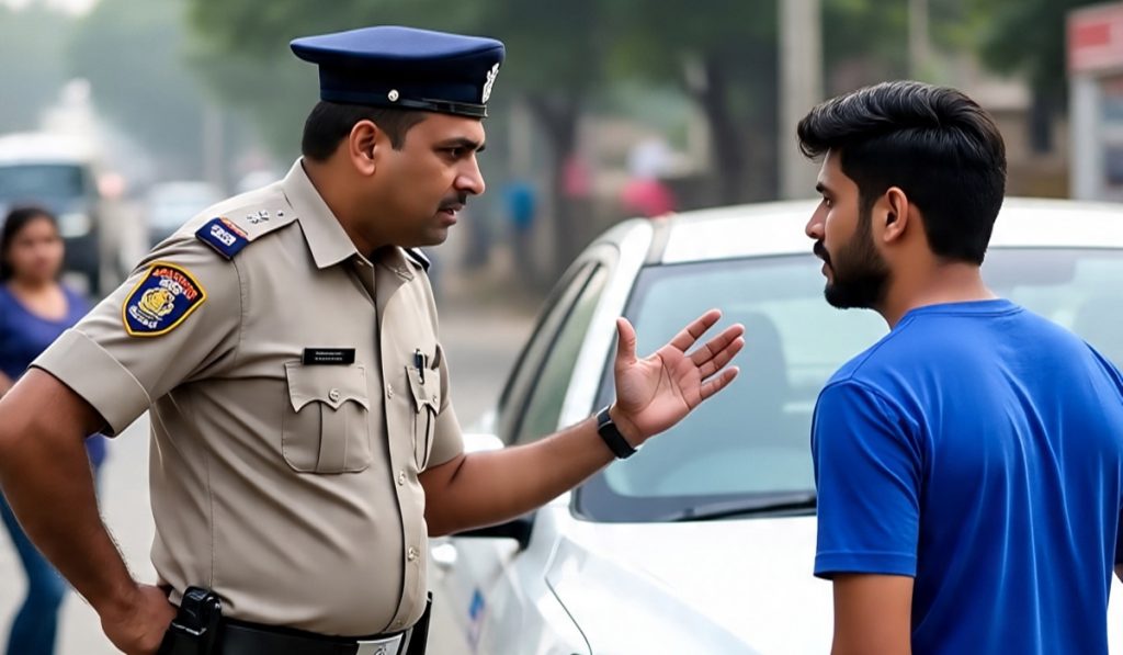 Argument Erupts Between Police and Youth