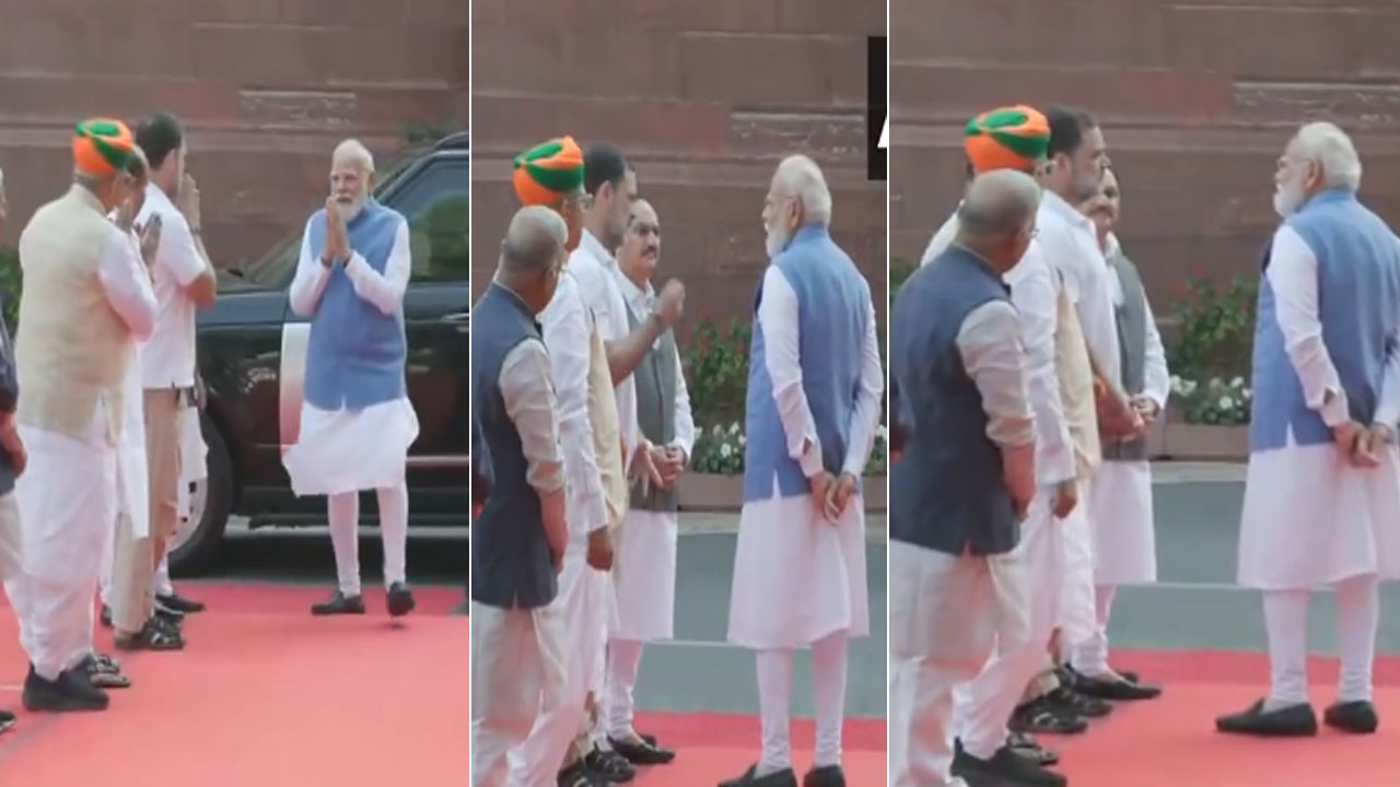 पहले हाथ जोड़ा फिर संसद में आमने-सामने आए राहुल गांधी-पीएम मोदी, सोशल मीडिया पर छाई वीडियो