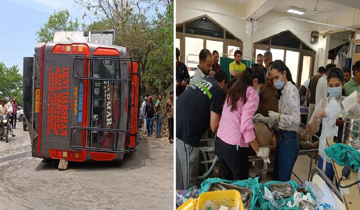 हिमाचल में बड़ा हादसा: चलती बस के ड्राइवर को आया हार्ट अटैक, बस पलटी